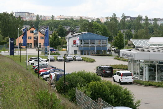 Das Bild zeigt ein Gewerbegebiet in Annaberg-Buchholz.